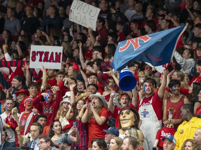 SMC students at basketball game 2024